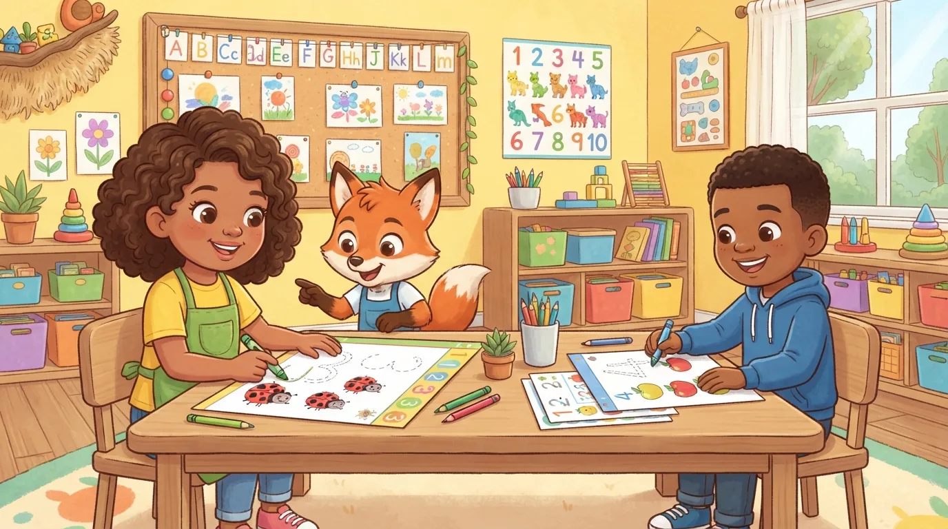 I have this page and need a main image for it.

Global visual direction for this site: Use a bright, friendly cartoon illustration style with clean shapes, expressive but natural characters,