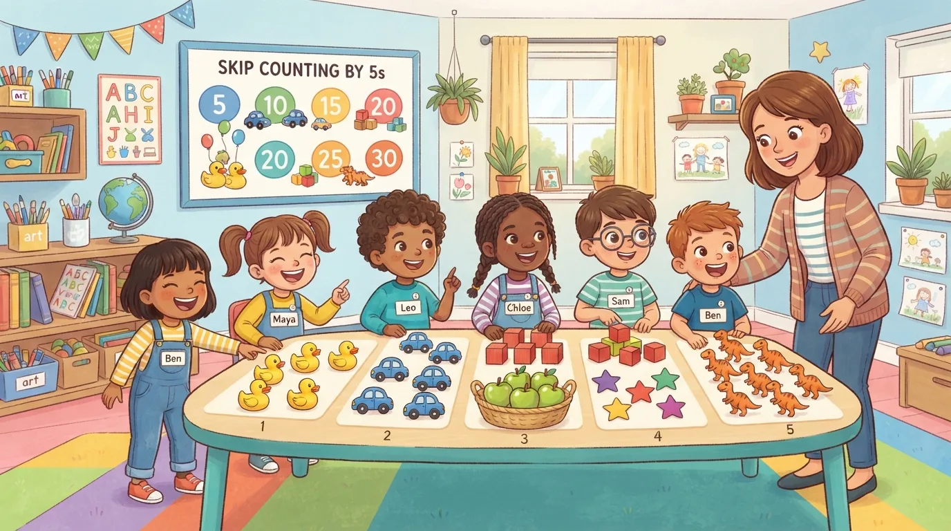 I have this page and need a main image for it.

Global visual direction for this site: Use a bright, friendly cartoon illustration style with clean shapes, expressive but natural characters,